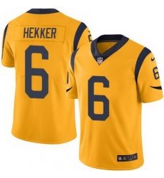 Nike Rams #6 Johnny Hekker Gold Mens Stitched NFL Limited Rush Jersey