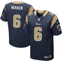 Nike Rams #6 Johnny Hekker Navy Blue Team Color Mens Stitched NFL Elite Jersey