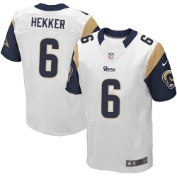 Nike Rams #6 Johnny Hekker White Mens Stitched NFL Elite Jersey