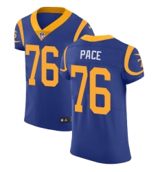 Nike Rams #76 Orlando Pace Royal Blue Alternate Mens Stitched NFL Vapor Untouchable Elite Jersey