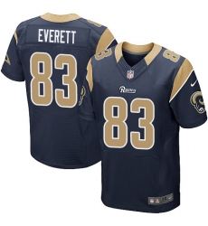 Nike Rams #83 Gerald Everett Navy Blue Team Color Mens Stitched NFL Elite Jersey