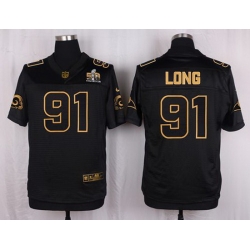 Nike Rams #91 Chris Long Black Mens Stitched NFL Elite Pro Line Gold Collection Jersey