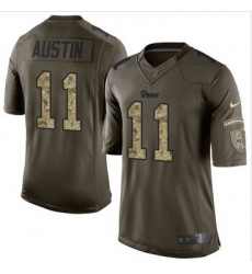 Nike St  Louis Rams #11 Tavon Austin Green Men 27s Stitched NFL Limited Salute to Service Jersey