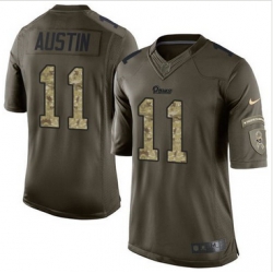 Nike St  Louis Rams #11 Tavon Austin Green Men 27s Stitched NFL Limited Salute to Service Jersey