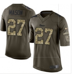 Nike St  Louis Rams #27 Tre Mason Green Men 27s Stitched NFL Limited Salute to Service Jersey