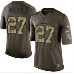 Nike St  Louis Rams #27 Tre Mason Green Men 27s Stitched NFL Limited Salute to Service Jersey