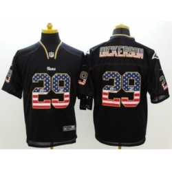 Nike St. Louis Rams 29 Eric Dickerson Black Elite USA Flag Fashion NFL Jersey