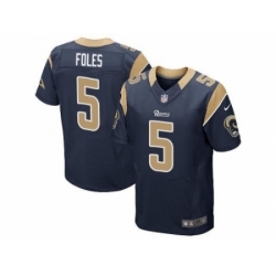 Nike St. Louis Rams 5 Nick Foles Blue Elite NFL Jersey