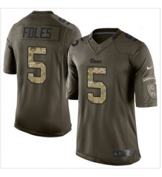 Nike St  Louis Rams #5 Nick Foles Green Men 27s Stitched NFL Limited Salute to Service Jersey