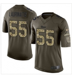 Nike St  Louis Rams #55 James Laurinaitis Green Men 27s Stitched NFL Limited Salute to Service Jersey