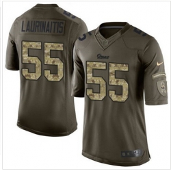 Nike St  Louis Rams #55 James Laurinaitis Green Men 27s Stitched NFL Limited Salute to Service Jersey