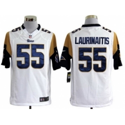 Nike St. Louis Rams 55 James Laurinaitis White Game NFL Jersey