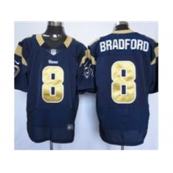 Nike St. Louis Rams 8 Sam Bradford Blue Elite NFL Jersey