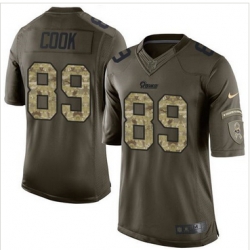Nike St  Louis Rams #89 Jared Cook Green Men 27s Stitched NFL Limited Salute to Service Jersey