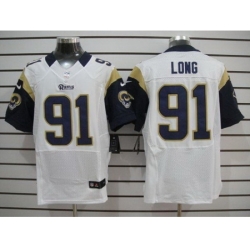 Nike St. Louis Rams 91 Chris Long White Elite NFL Jersey