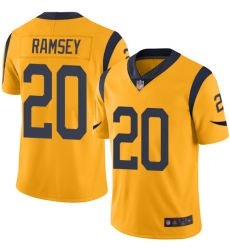 Rams 20 Jalen Ramsey Gold Mens Stitched Football Limited Rush Jersey