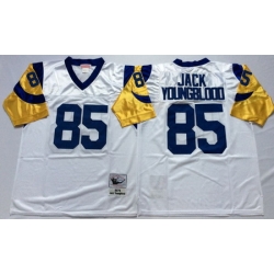 Rams 85 Jack Youngblood White Throwback Jersey