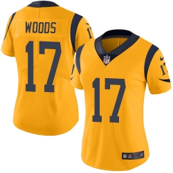 Nike Rams #17 Robert Woods Gold Womens Stitched NFL Limited Rush Jersey