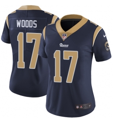 Nike Rams #17 Robert Woods Navy Blue Team Color Womens Stitched NFL Vapor Untouchable Limited Jersey