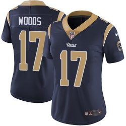 Nike Rams #17 Robert Woods Navy Blue Team Color Womens Stitched NFL Vapor Untouchable Limited Jersey