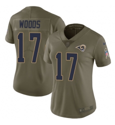 Nike Rams #17 Robert Woods Olive Womens Stitched NFL Limited 2017 Salute to Service Jersey