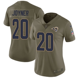 Nike Rams #20 Lamarcus Joyner Olive Womens Stitched NFL Limited 2017 Salute to Service Jersey