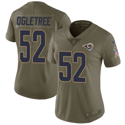 Nike Rams #52 Alec Ogletree Olive Womens Stitched NFL Limited 2017 Salute to Service Jersey