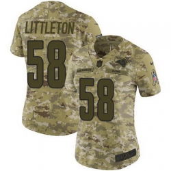 Nike Rams 58 Cory Littleton Camo Womens Stitched NFL Limited 2018 Salute to Service Jersey
