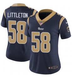 Nike Rams 58 Cory Littleton Navy Blue Team Color Womens Stitched NFL Vapor Untouchable Limited Jersey