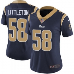 Nike Rams 58 Cory Littleton Navy Blue Team Color Womens Stitched NFL Vapor Untouchable Limited Jersey