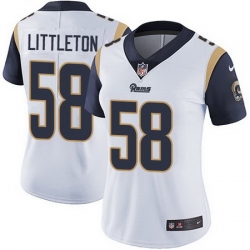 Nike Rams 58 Cory Littleton White Womens Stitched NFL Vapor Untouchable Limited Jersey