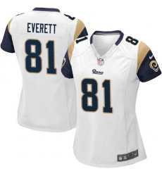 Nike Rams #81 Gerald Everett White Womens Stitched NFL Elite Jersey