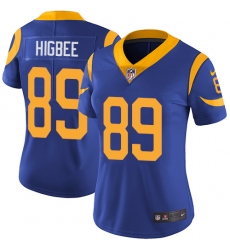 Nike Rams #89 Tyler Higbee Royal Blue Alternate Womens Stitched NFL Vapor Untouchable Limited Jersey