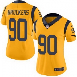Nike Rams #90 Michael Brockers Gold Womens Stitched NFL Limited Rush Jersey