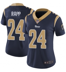 Rams 24 Taylor Rapp Navy Blue Team Color Women Stitched Football Vapor Untouchable Limited Jersey
