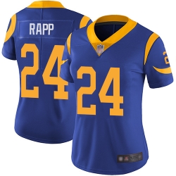 Rams 24 Taylor Rapp Royal Blue Alternate Women Stitched Football Vapor Untouchable Limited Jersey