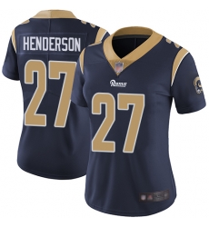 Rams 27 Darrell Henderson Navy Blue Team Color Women Stitched Football Vapor Untouchable Limited Jersey