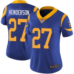 Rams 27 Darrell Henderson Royal Blue Alternate Women Stitched Football Vapor Untouchable Limited Jersey