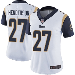 Rams 27 Darrell Henderson White Women Stitched Football Vapor Untouchable Limited Jersey