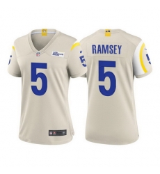 Women Los Angeles Rams #5 Jalen Ramsey Bone Stitched Football Limited Jersey
