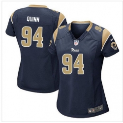Women NEW Rams #94 Robert Quinn Navy Blue Team Color Stitched NFL Elite Jersey