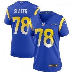 Women Nike Jackie Slater Royal Los Angeles Rams Game Retired Player Jersey