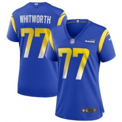 Women Nike Los Angeles Rams 77 Andrew Whitworth Blue Vapor Untouchable Limited Jersey