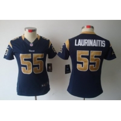 Women Nike NFL St. Louis Rams #55 James Laurinaitis Blue Color[NIKE LIMITED Jersey]