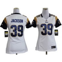 Women Nike St. Louis Rams 39# Steven Jackson White Nike NFL Jerseys