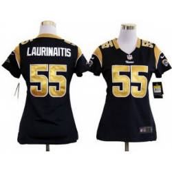 Women Nike St. Louis Rams 55# James Laurinaitis Dark Blue Nike NFL Jerseys