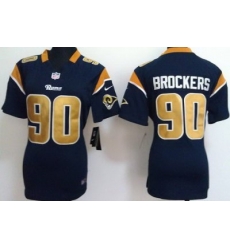 Women Nike St. Louis Rams #90 Brockers Blue Nike NFL Jersey
