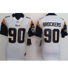 Women Nike St. Louis Rams #90 Brockers White Nike NFL Jersey