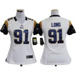 Women Nike St.Louis Rams 91# Chris Long White Nike NFL Jerseys