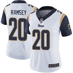 Women Rams 20 Jalen Ramsey White Stitched Football Vapor Untouchable Limited Jersey